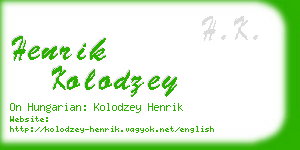 henrik kolodzey business card